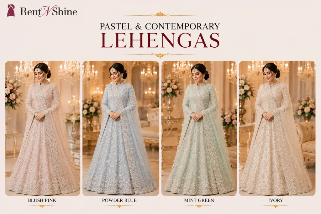 Pastel elegance in bridal lehengas