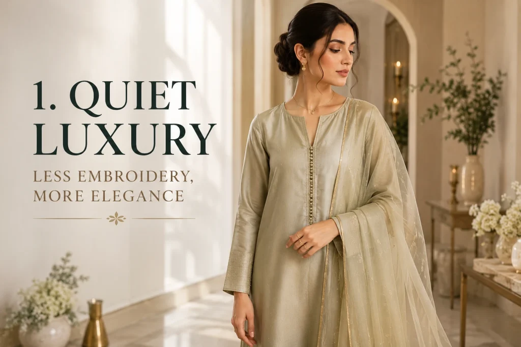 1. Quiet Luxury — Less Embroidery, More Elegance
