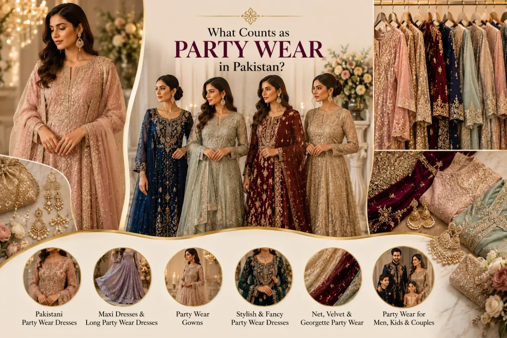 Elegant party wear for Pakistani women