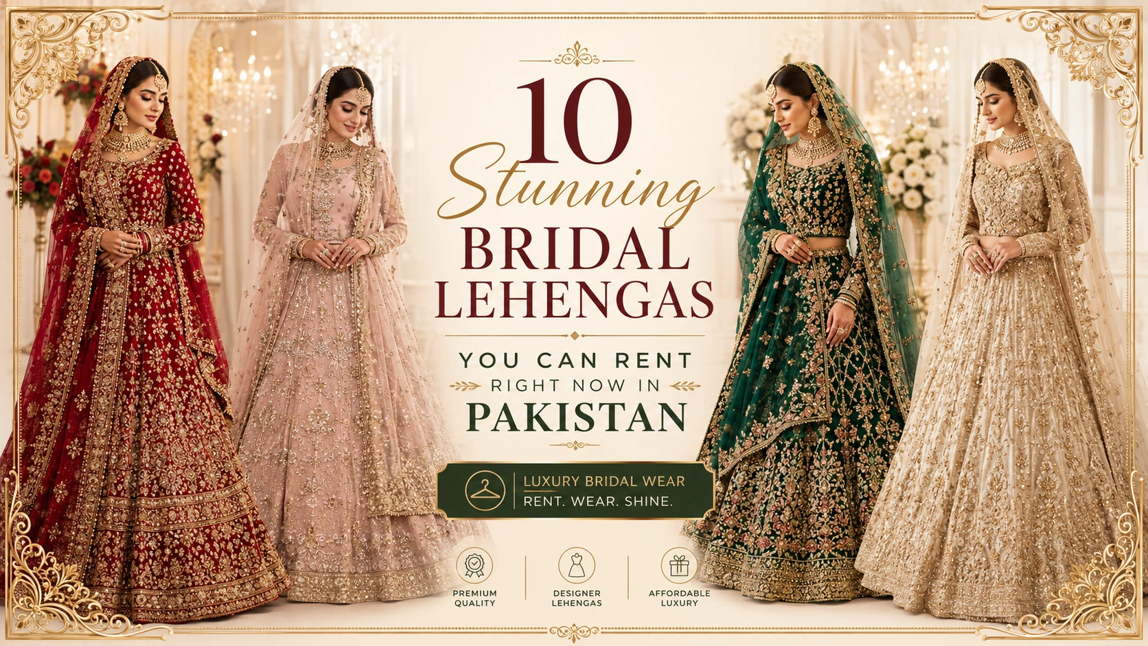 10 stunning bridal lehengas you can rent in Pakistan 2026