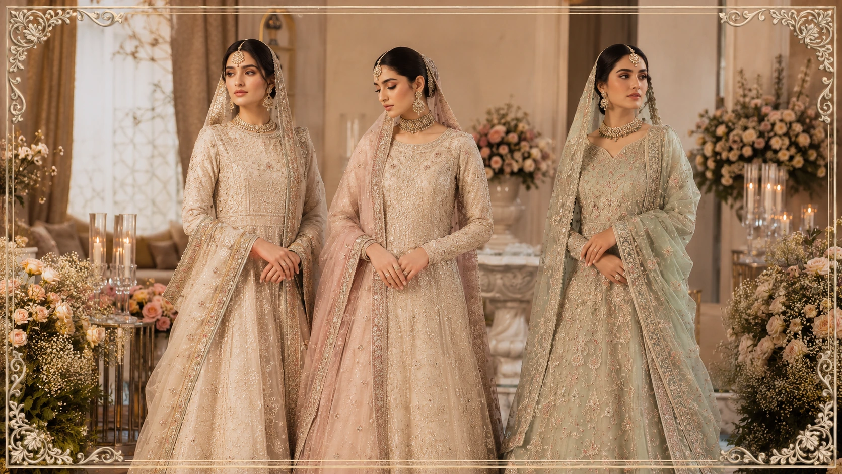Organza layered bridal lehenga for rent Pakistan 2026