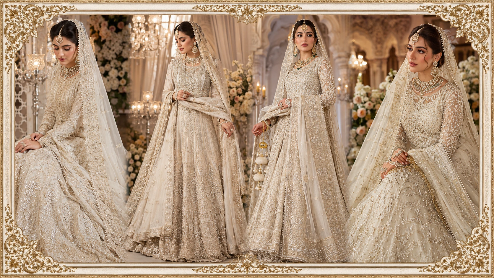 Ivory nikah outfit lehenga for rent in Pakistan